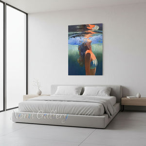 Impressionist Woman Ocean Oil Painting | Handmade Art #SS271
