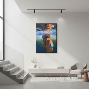 Impressionist Woman Ocean Oil Painting | Handmade Art #SS271