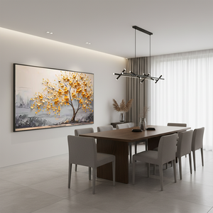 3D Textured Golden Tree of Life Hand-Painted Abstract Canvas Art #SS071