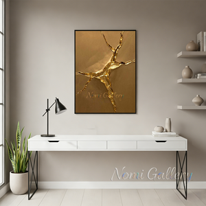Luxury Golden Fluid Textured 3D Handpainted Canvas Art #SS187