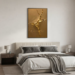 Luxury Golden Fluid Textured 3D Handpainted Canvas Art #SS187