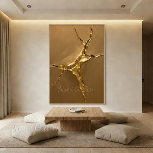 Luxury Golden Fluid Textured 3D Handpainted Canvas Art #SS187