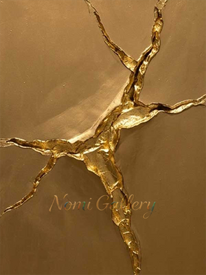 Luxury Golden Fluid Textured 3D Handpainted Canvas Art #SS187