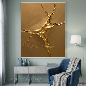 Luxury Golden Fluid Textured 3D Handpainted Canvas Art #SS187