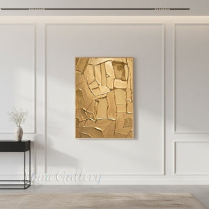 Luxury Golden Rifts Textured 3D Handpainted Canvas Art #SS188