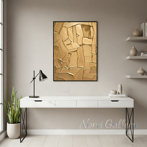 Luxury Golden Rifts Textured 3D Handpainted Canvas Art #SS188
