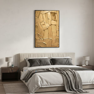 Luxury Golden Rifts Textured 3D Handpainted Canvas Art #SS188