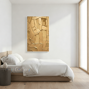 Luxury Golden Rifts Textured 3D Handpainted Canvas Art #SS188