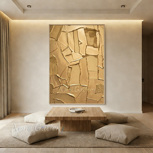 Luxury Golden Rifts Textured 3D Handpainted Canvas Art #SS188