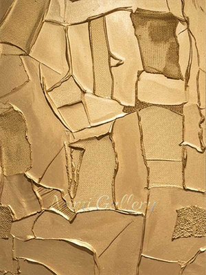 Luxury Golden Rifts Textured 3D Handpainted Canvas Art #SS188