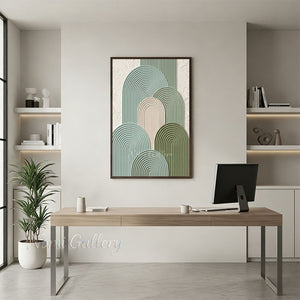 3D Heavy Impasto Arch Geometric Oil Painting #SS197