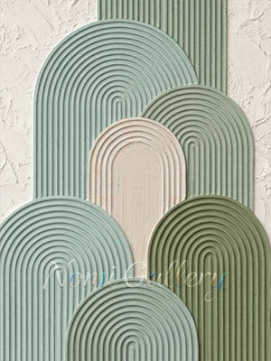3D Heavy Impasto Arch Geometric Oil Painting #SS197