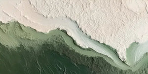 Deep Emerald and White 3D Textured Abstract Hand-Painted Wall Art #SS073