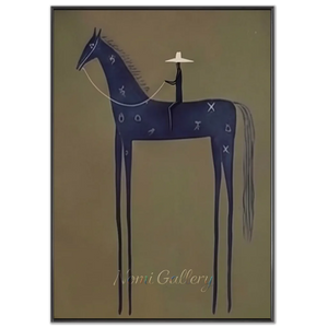 Horse-&-Rider-Abstract-Oil-Painting-black-frame-02.webp
