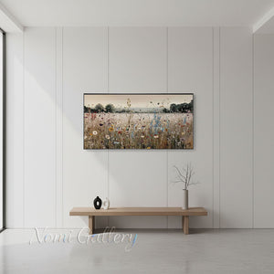 Handmade Impressionist Wildflower Landscape Oil Painting #SS296