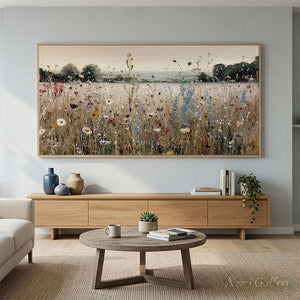 Handmade Impressionist Wildflower Landscape Oil Painting #SS296