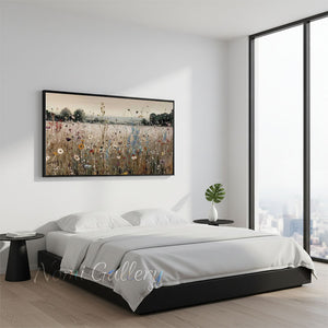 Handmade Impressionist Wildflower Landscape Oil Painting #SS296