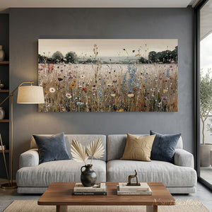 Handmade Impressionist Wildflower Landscape Oil Painting #SS296