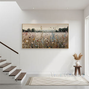 Handmade Impressionist Wildflower Landscape Oil Painting #SS296