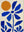Mid-Century Blue Flower Abstract Canvas Art | Hand-Painted #SS199