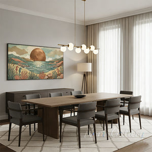 Handmade Boho Coastal Landscape Oil Painting #SS297
