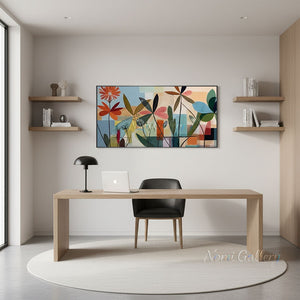 Modern Abstract Botanical Canvas Art | Handmade Oil Painting #SS298