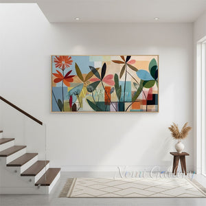 Modern Abstract Botanical Canvas Art | Handmade Oil Painting #SS298