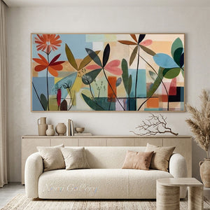 Modern Abstract Botanical Canvas Art | Handmade Oil Painting #SS298