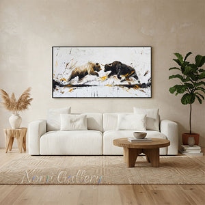 Modern Abstract Bull and Bear Oil Painting #SS299