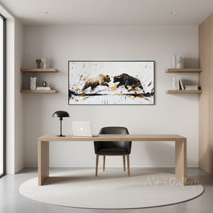 Modern Abstract Bull and Bear Oil Painting #SS299