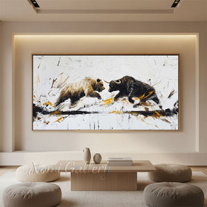 Modern Abstract Bull and Bear Oil Painting #SS299