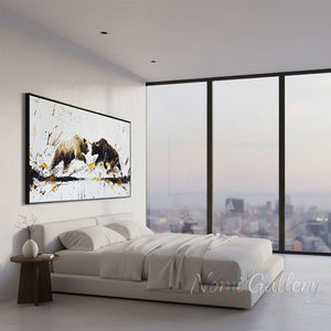 Modern Abstract Bull and Bear Oil Painting #SS299