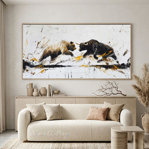 Modern Abstract Bull and Bear Oil Painting #SS299