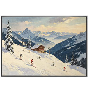 Vibrant Alpine Ski Slope Oil Painting #NM515