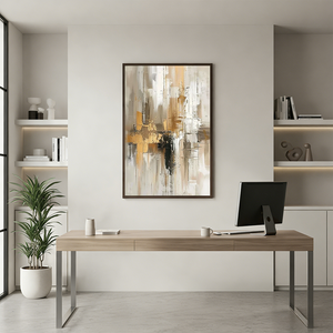 Gold Leaf Abstract Wabi Sabi Wall Art #SS086