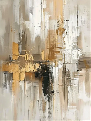 Gold Leaf Abstract Wabi Sabi Wall Art #SS086