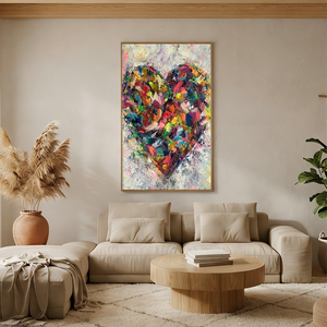Abstract Heart Oil Painting | Handmade Love Themed Wall Art #SS062