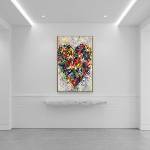 Abstract Heart Oil Painting | Handmade Love Themed Wall Art #SS062