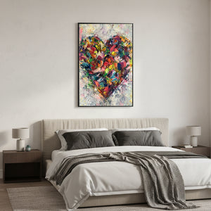 Abstract Heart Oil Painting | Handmade Love Themed Wall Art #SS062