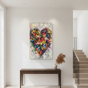 Abstract Heart Oil Painting | Handmade Love Themed Wall Art #SS062