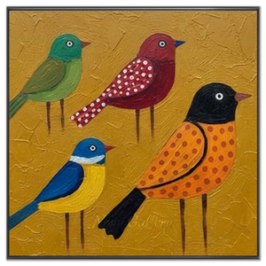 Colorful Textured Birds Painting #NM323