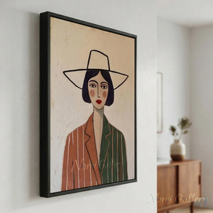 Minimalist Abstract Woman Portrait Oil Painting Canvas Art #AA009