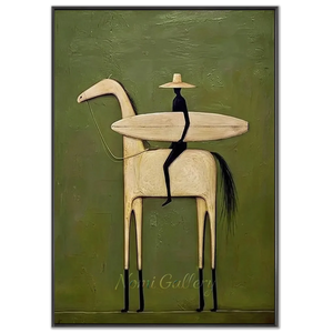 Minimalist-Abstract-Horse-Rider-Oil-Painting-black-frame-02.webp