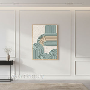 Modern Sage Green Minimalist Textured Canvas Art #SS200
