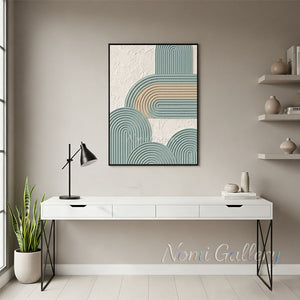 Modern Sage Green Minimalist Textured Canvas Art #SS200