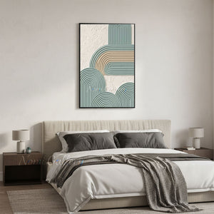 Modern Sage Green Minimalist Textured Canvas Art #SS200