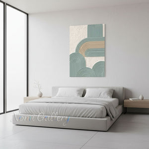 Modern Sage Green Minimalist Textured Canvas Art #SS200