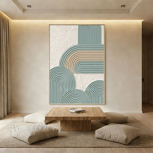 Modern Sage Green Minimalist Textured Canvas Art #SS200