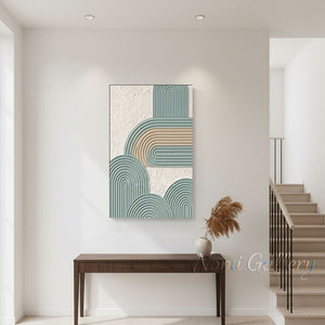 Modern Sage Green Minimalist Textured Canvas Art #SS200