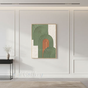 Modern Sage Green Arch Textured Canvas Art | Hand-Painted #SS201